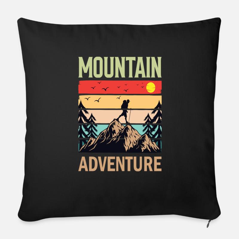 Wandern Wanderer Bergsteigen Bergsteiger Berge - Sofakissen mit Füllung 45 x 45 cm - Schwarz