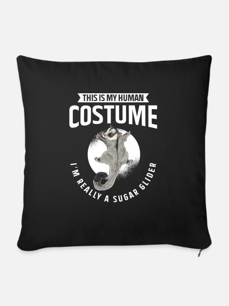 Kurzkopfgleitbeutler Sugar Glider - Sofakissen mit Füllung 45 x 45 cm - Schwarz