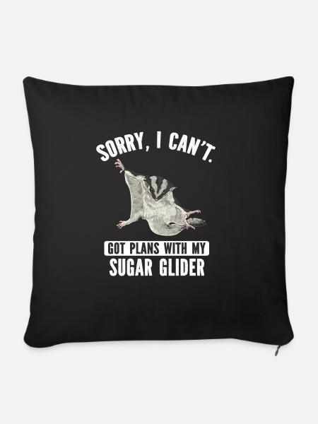 Kurzkopfgleitbeutler Sugar Glider - Sofakissen mit Füllung 45 x 45 cm - Schwarz