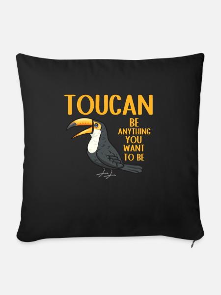 Tukan Vogel Regenwald - Sofakissen mit Füllung 45 x 45 cm - Schwarz