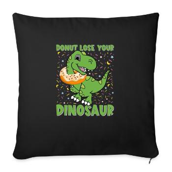 Drôle de dinosaure disant T Rex Dino - Coussin et housse de 45 x 45 cm - noir - Devant