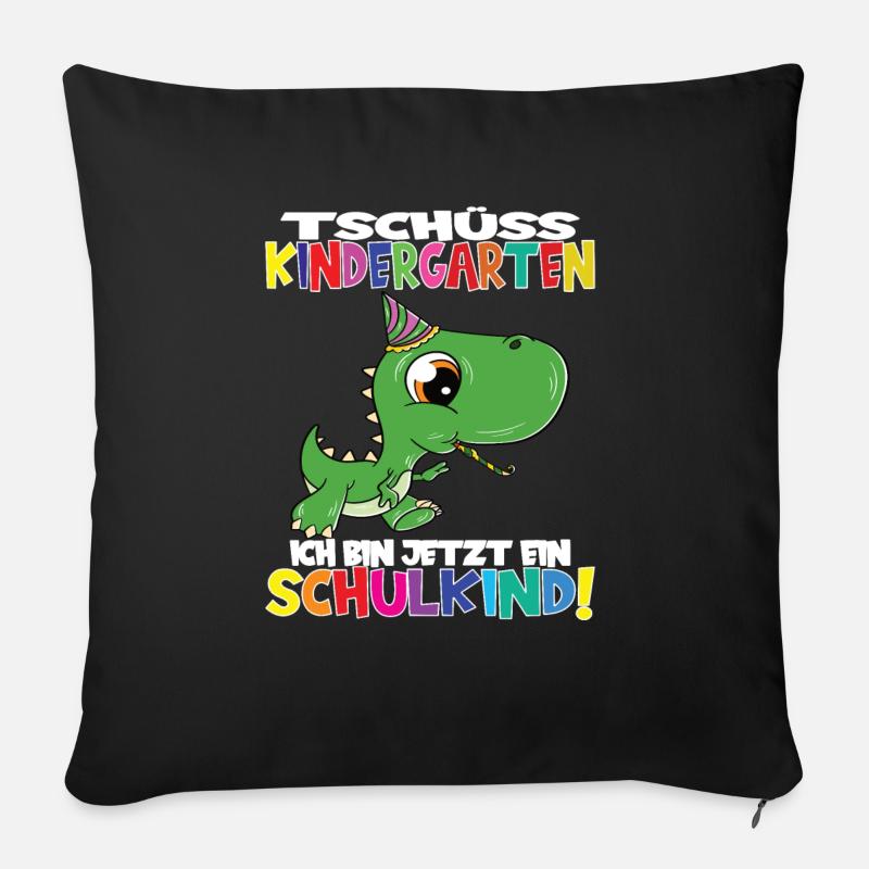 Tschüss Kindergarten Ich Bin Jetzt Ein Schulkind! - Sofakissen mit Füllung 45 x 45 cm - Schwarz