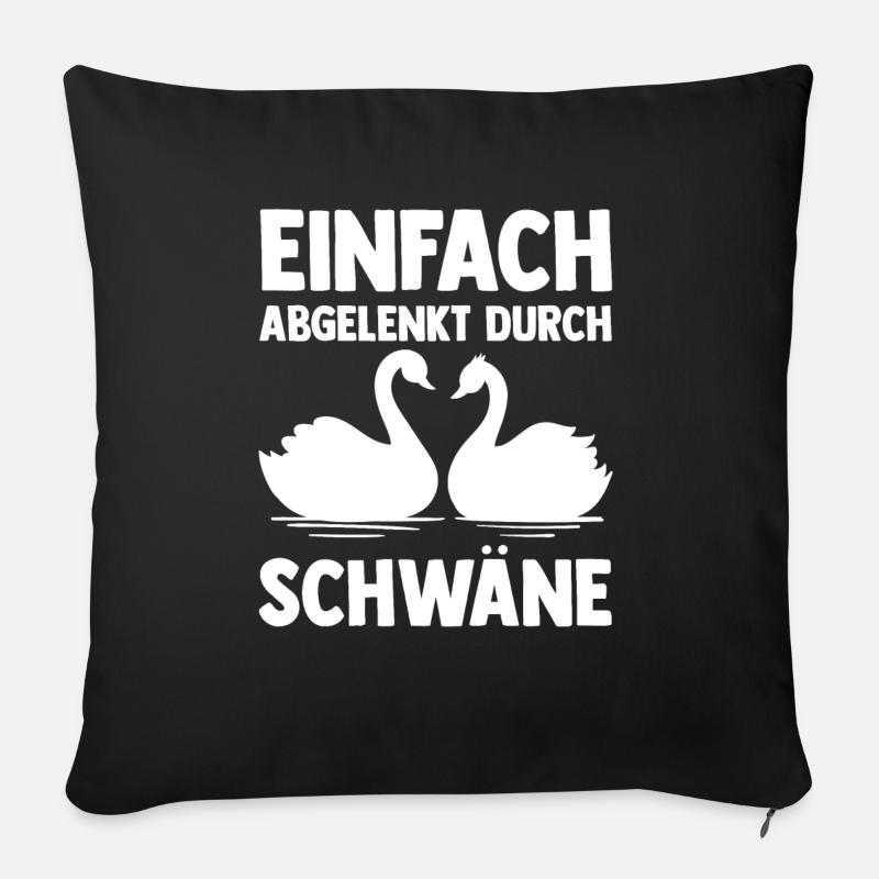 Schwan - Sofakissen mit Füllung 45 x 45 cm - Schwarz