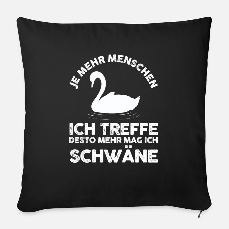 Schwan - Sofakissen mit Füllung 45 x 45 cm - Schwarz