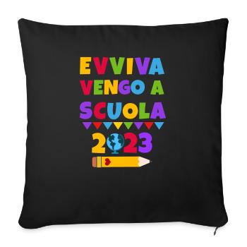 Evviva la scuola 2023 Iscrizione - Sofakissen mit Füllung 45 x 45 cm - Schwarz - Vorne