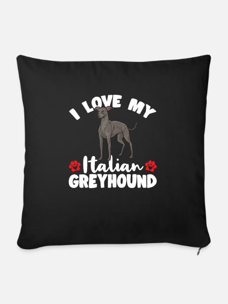 Italienischer Windspiel Windhund Hunde - Sofakissen mit Füllung 45 x 45 cm - Schwarz