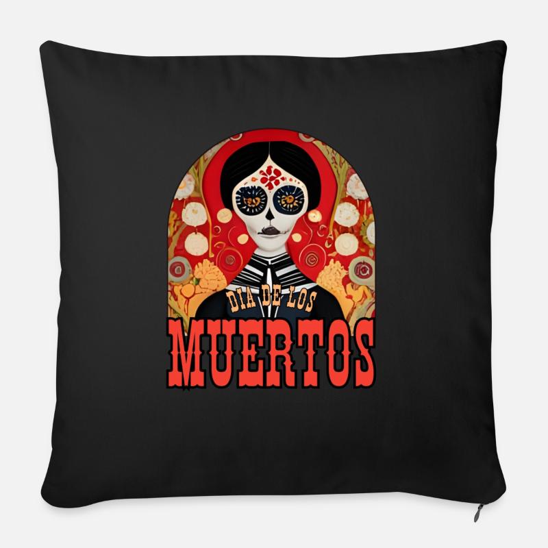 Dia De Los Muertos - Sofakissen mit Füllung 45 x 45 cm - Schwarz