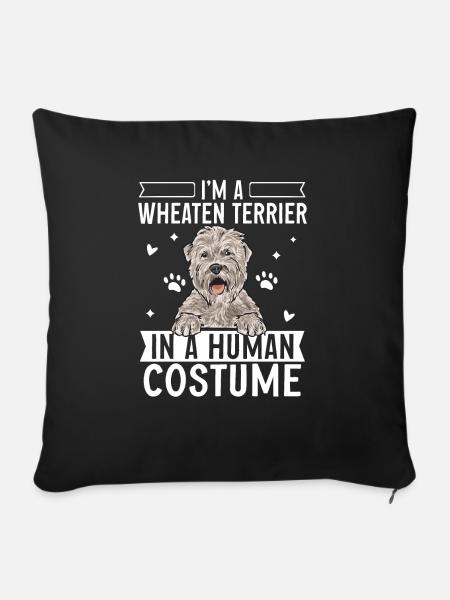 Irish Soft Coated Wheaten Terrier - Sofakissen mit Füllung 45 x 45 cm - Schwarz