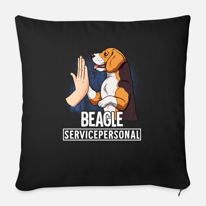 Beagle - Sofakissen mit Füllung 45 x 45 cm - Schwarz