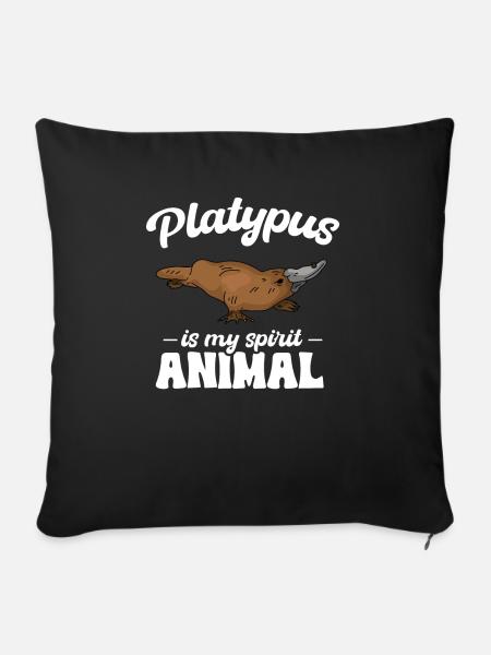 Platypus Schnabeltier - Sofakissen mit Füllung 45 x 45 cm - Schwarz