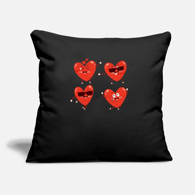 Dancing Hearts Dab Défi de danse Dab Dab Saint-Valentin Coussin et housse de 45 x 45 cm