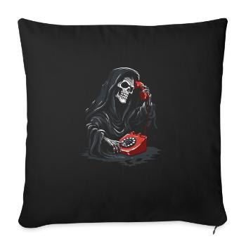 Red Grim Reaper Phone - Sofa pillow with filling 45cm x 45cm - black - Front