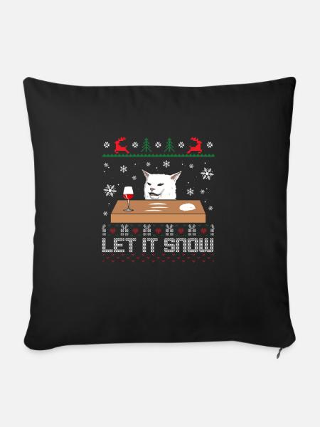 Let it snow Cat - Sofakissen mit Füllung 45 x 45 cm - Schwarz
