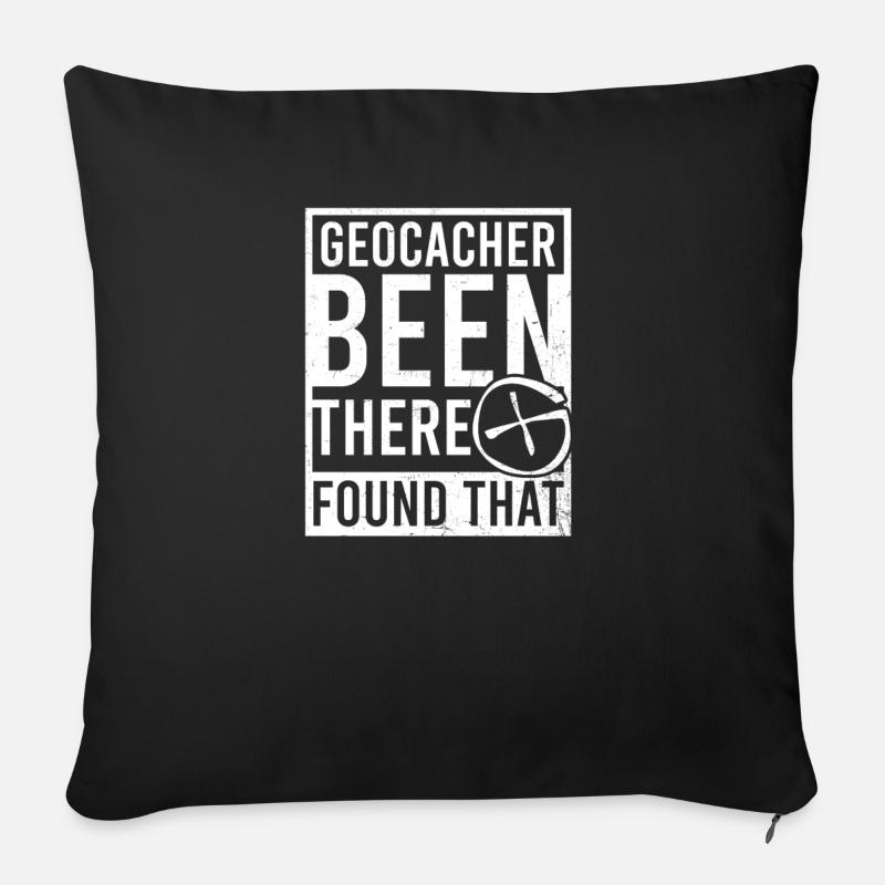 Geocaching Been There Found That - Sofa pillow with filling 45cm x 45cm - black