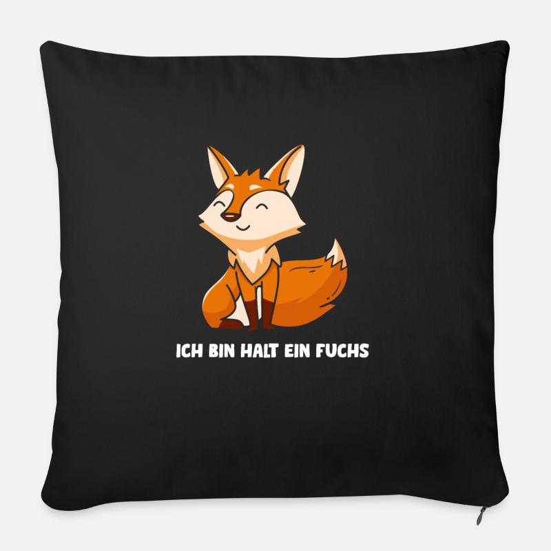 Ich bin halt ein Fuchs Schlauer Fuchs - Sofakissen mit Füllung 45 x 45 cm - Schwarz