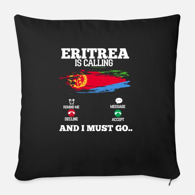 Eritrea - Sofakissen mit Füllung 45 x 45 cm - Schwarz