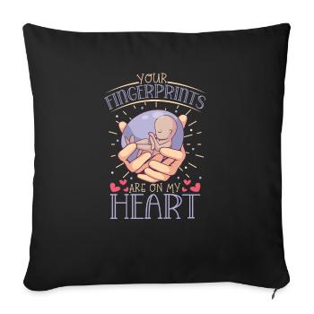 perte du nourrisson, fausse couche, conscience, - Coussin et housse de 45 x 45 cm - noir - Devant
