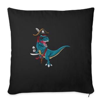 Cooles Dinosaurier Lustiges Piratendekor Faules Halloween - Sofakissen mit Füllung 45 x 45 cm - Schwarz - Vorne