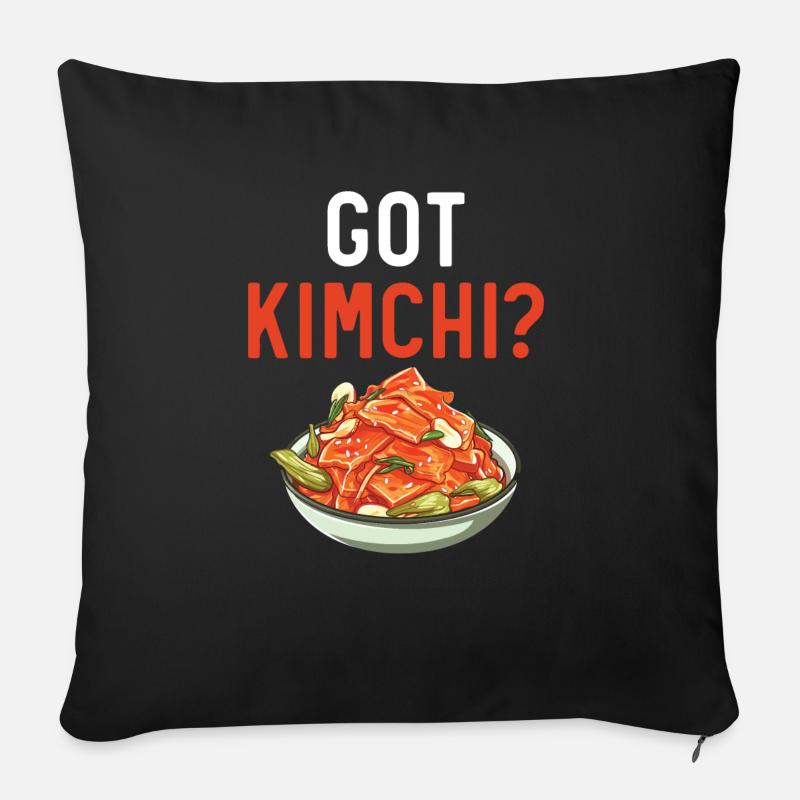 Kimchi Lover Cuisine coréenne Nourriture épicée Corée du Sud - Coussin et housse de 45 x 45 cm - noir