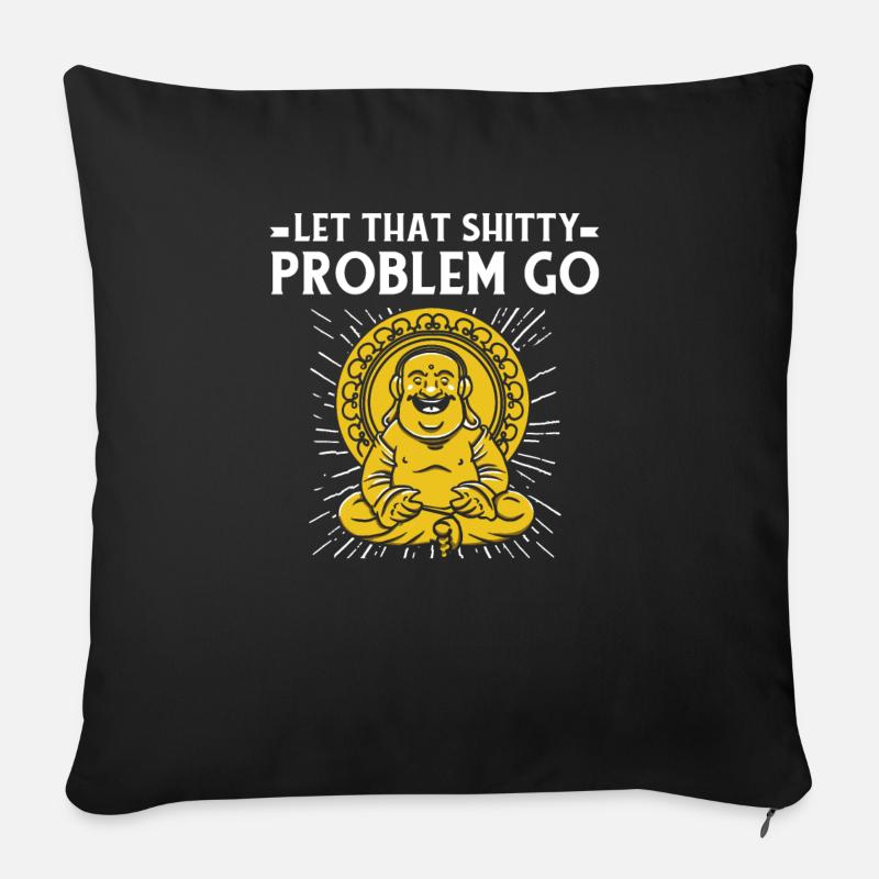 Buddha Buddhist Witzig - Sofakissen mit Füllung 45 x 45 cm - Schwarz
