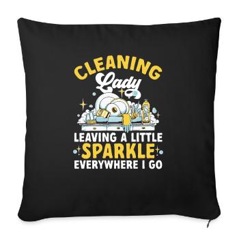 Domestic help, cleaner, housekeeper - Sofa pillow with filling 45cm x 45cm - black - Front