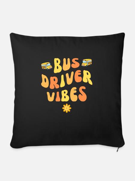 Busfahrer-Vibes - Sofakissen mit Füllung 45 x 45 cm - Schwarz