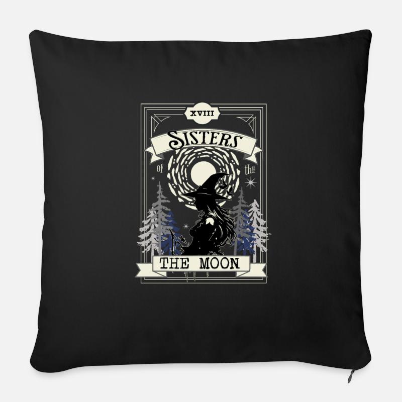 Tarot inspired Witch design - Sofa pillow with filling 45cm x 45cm - black