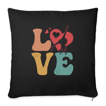 Cartwheel Cheerleader Cheerleading LOVE - Sofakissen mit Füllung 45 x 45 cm - Schwarz - Vorne