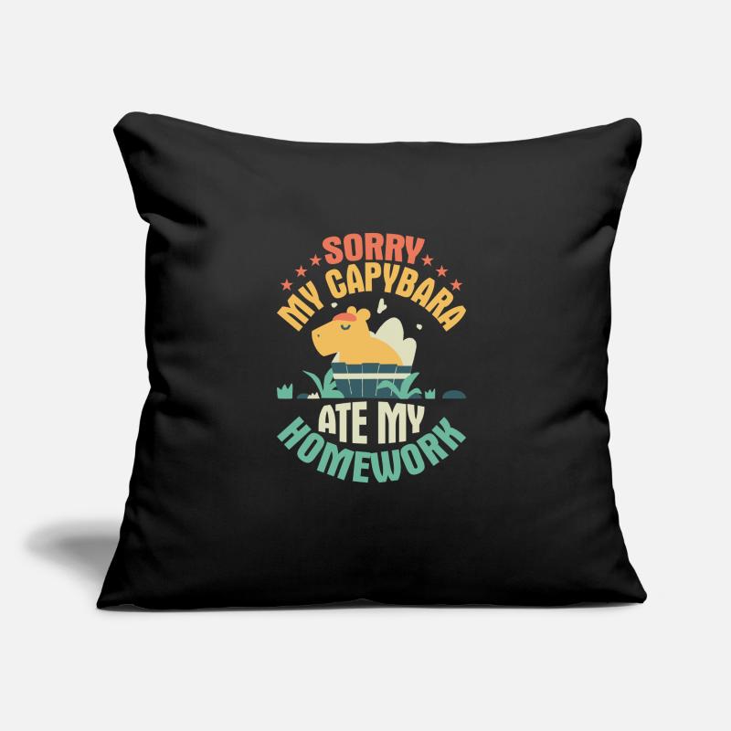 Désolé, mon capybara a mangé mes devoirs Capibara propriétaire Coussin et housse de 45 x 45 cm