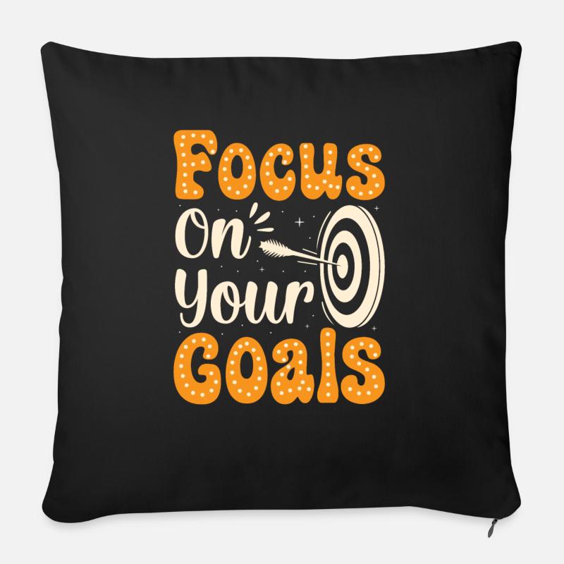Focus/Courage Gift Idea - Sofa pillow with filling 45cm x 45cm - black