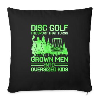 Disc Golf Player Disc Golfer Frisbee Player Par Pu - Coussin et housse de 45 x 45 cm - noir - Devant