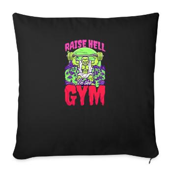 Bodybuilding Halloween Raise Hell In The Gym - Sofa pillow with filling 45cm x 45cm - black - Front