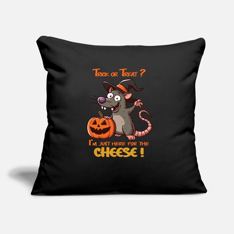 Halloween-Ratte, Süßes oder Saures Käse Sofakissen mit Füllung 45 x 45 cm