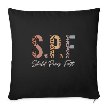 Esthéticienne, Soins de la peau, Beauté, Dermantologue, - Coussin et housse de 45 x 45 cm - noir - Devant