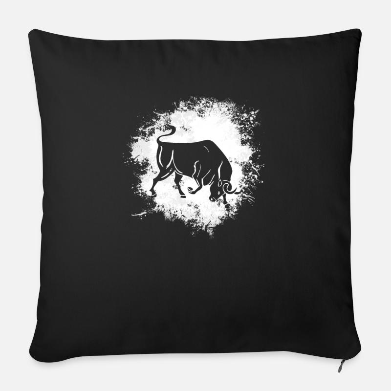 Sternzeichen Stier Symbol - Sofakissen mit Füllung 45 x 45 cm - Schwarz