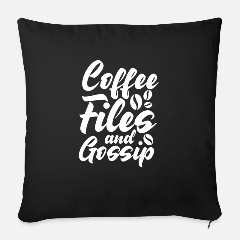 Coffee files and gossip HR - Sofakissen mit Füllung 45 x 45 cm - Schwarz
