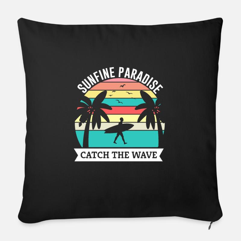 summer in paradise - Sofakissen mit Füllung 45 x 45 cm - Schwarz