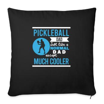 Pickle Ball Paddleball Joueur Père Paddle Papa - Coussin et housse de 45 x 45 cm - noir - Devant