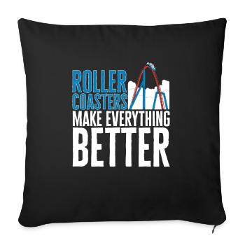 Roller Coaster Roller Coaster Amusement Park - Sofa pillow with filling 45cm x 45cm - black - Front