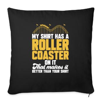 Roller Coaster Roller Coaster Amusement Park - Sofa pillow with filling 45cm x 45cm - black - Front