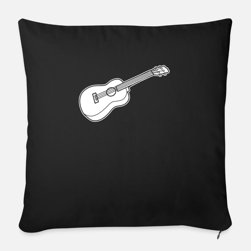 Ukulele - Sofakissen mit Füllung 45 x 45 cm - Schwarz