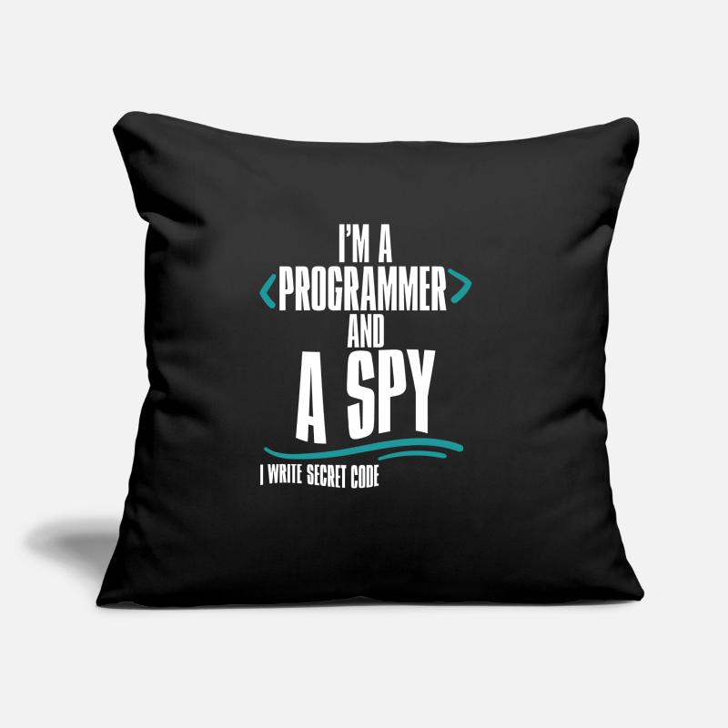 I'm A Programmer And A Spy, I Write Secret Code 2 Sofakissen mit Füllung 45 x 45 cm