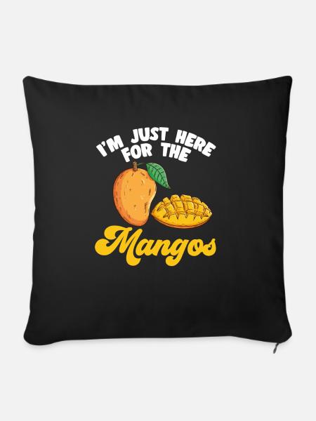 Mango Frucht Mango - Sofakissen mit Füllung 45 x 45 cm - Schwarz