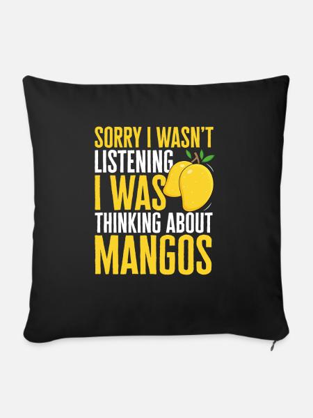 Mango Frucht Mango - Sofakissen mit Füllung 45 x 45 cm - Schwarz