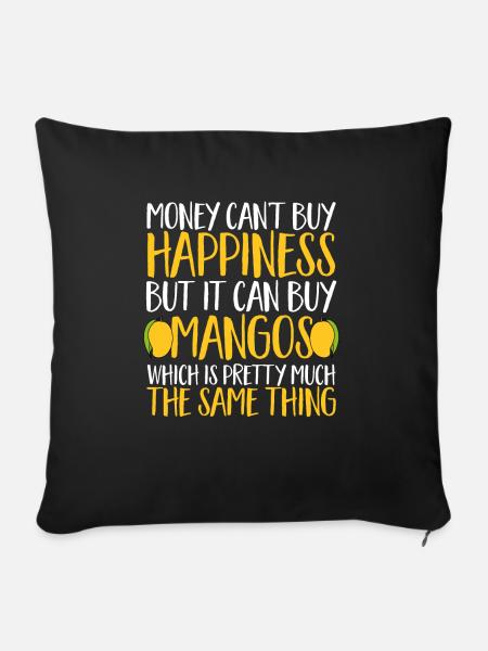 Mango Frucht Mango - Sofakissen mit Füllung 45 x 45 cm - Schwarz