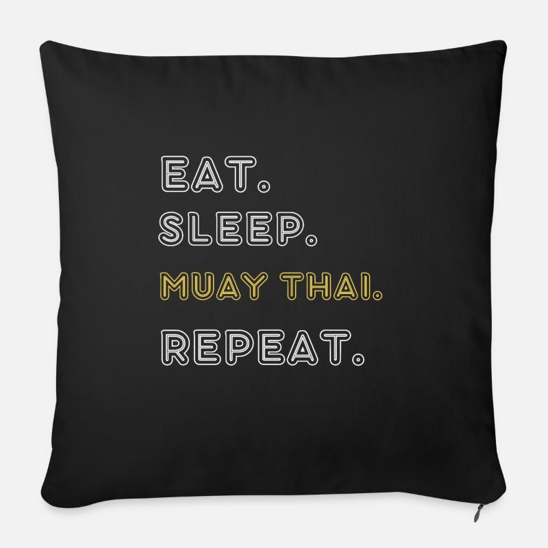 Muay Thai - Sofakissen mit Füllung 45 x 45 cm - Schwarz