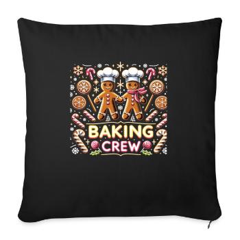 Équipe de pâtisserie - Coussin et housse de 45 x 45 cm - noir - Devant