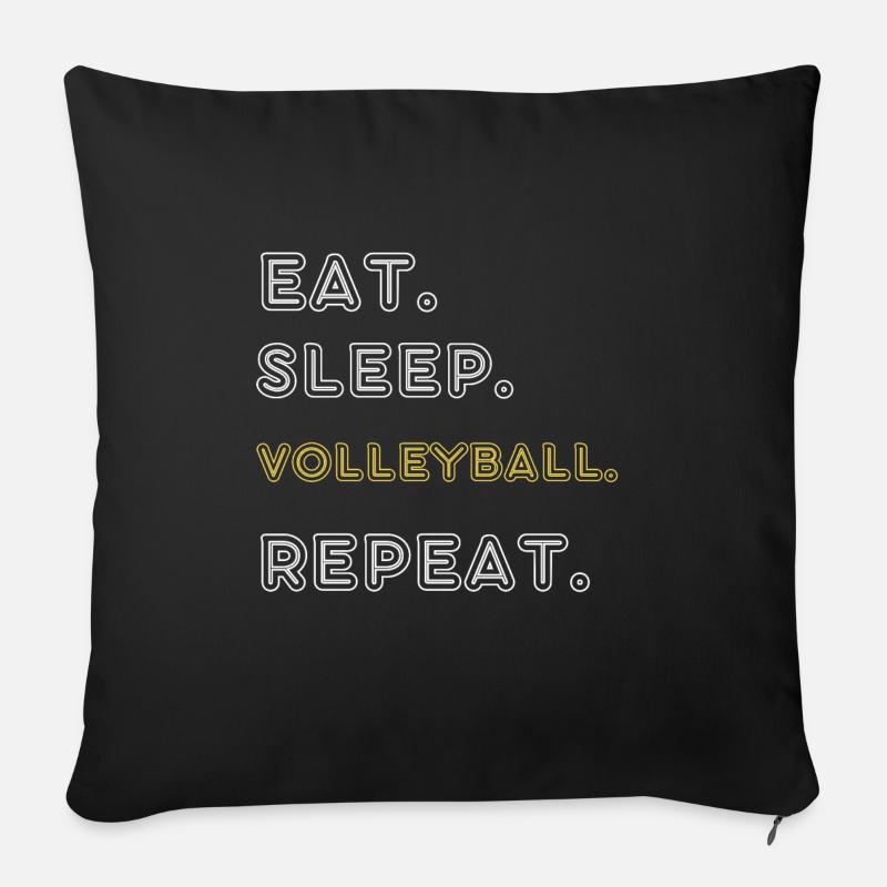 Volley-ball - Coussin et housse de 45 x 45 cm - noir