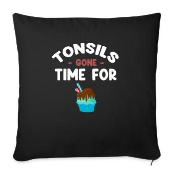 Les amandes sont le temps de l’ablation des amygdales - Coussin et housse de 45 x 45 cm - noir - Devant
