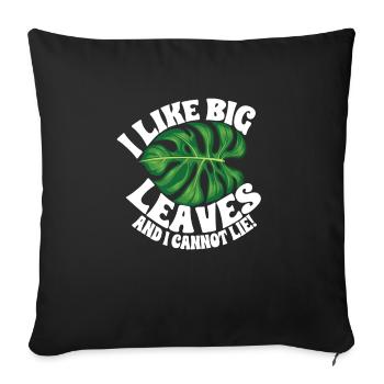 Monstera Deliciosa Albo Plante d’intérieur botanique - Coussin et housse de 45 x 45 cm - noir - Devant